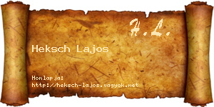 Heksch Lajos névjegykártya